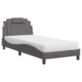 vidaXL Posteľ Viana s matracom sivá 90x190 cm umelá koža