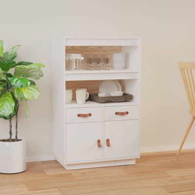 vidaXL Vysoká skrinka biela 67x40x108,5 cm masívna borovica