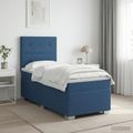 vidaXL Posteľ boxspring s matracom Modrá 100 x 200 cm Látka