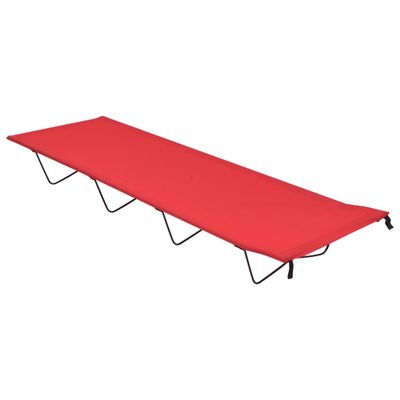 vidaXL Kempingové ležadlo 180x60x19 cm, látka oxford, oceľ, červené