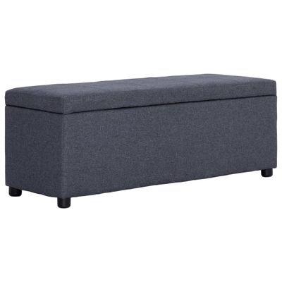 vidaXL Lavica s úložným priestorom 116 cm tmavosivá polyester