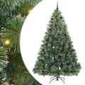 vidaXL Umelý vianočný stromček s 300 LED-i Zelená 240 cm PE a PVC