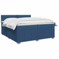 vidaXL Posteľ boxspring s matracom Modrá 200 x 200 cm Látka