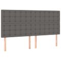 vidaXL Boxspring posteľ s matracom a LED sivá 160x200 cm umelá koža