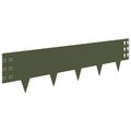 vidaXL Obrubník trávnika 10 ks 100 x 25 cm Oceľ Olivovo zelená