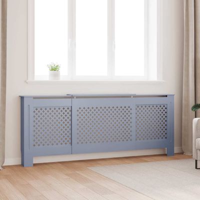vidaXL Kryt na radiátor sivý 205 cm MDF