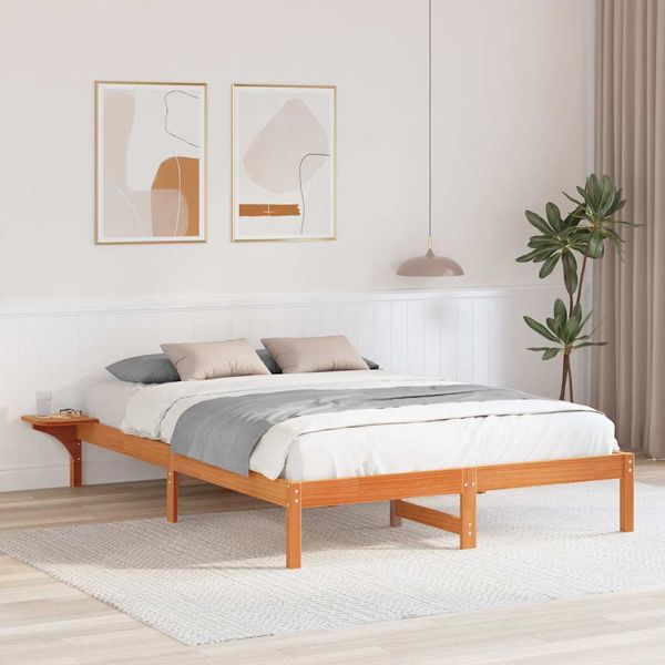 vidaXL Rám postele Včelí hnedý 140 x 200 cm Masívne borovicové drevo