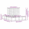vidaXL Rám postele Hnedá 150 x 200 cm Masívne borovicové drevo