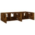 vidaXL TV nástenné skrinky s LED svetlami 2 ks dymový dub 60x35x31 cm