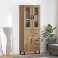 vidaXL Highboard 2 ks Remeselný dub 69,5 x 34 x 180 cm