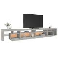 vidaXL TV skrinka s LED svetlami betónová sivá 290x36,5x40 cm