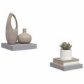 vidaXL Plávajúce nástenné police 2 ks, sivé 23x23,5x3,8 cm, MDF