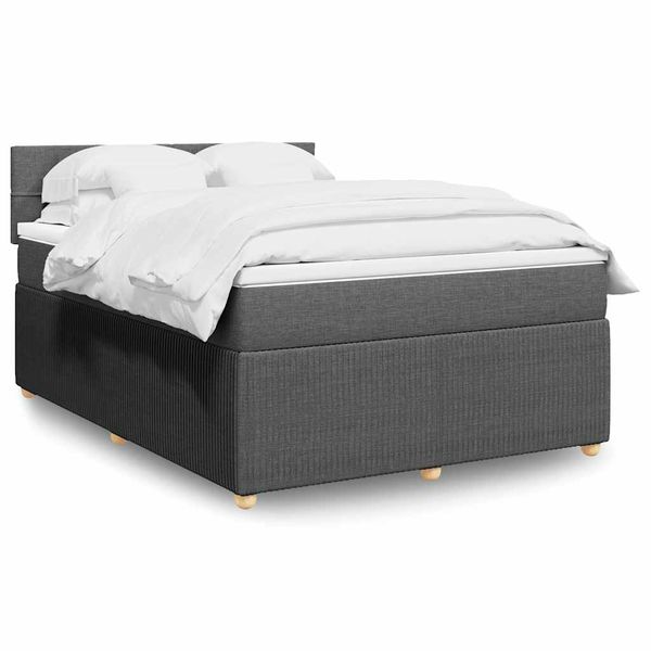 vidaXL Boxspring posteľ s matracom tmavosivá 140x200 cm látka
