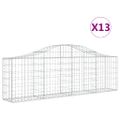 vidaXL Oblúkový gabionový kôš 13 ks 200x30x60/80 cm pozinkované železo