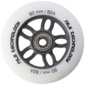 Matné kolieska NILS Extreme PU 90x24 82A s ložiskami ABEC 9, biele, 4 ks