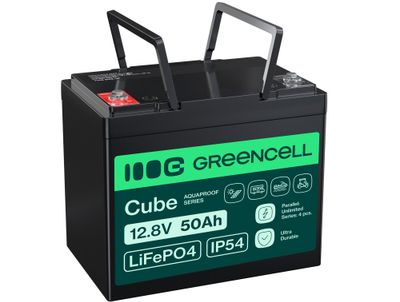 Green Cell LFPGC12V50AH CUBE LiFePO4 batéria 50Ah 12.8V 640Wh