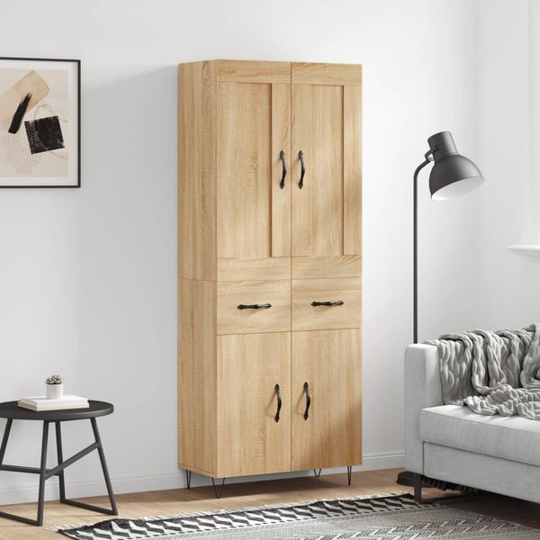 vidaXL Vysoká skrinka dub sonoma 69,5x34x180 cm spracované drevo