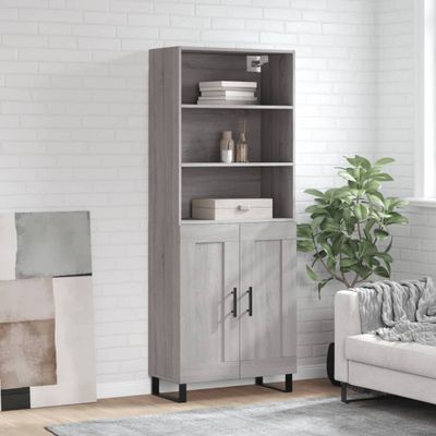 vidaXL Vysoká skrinka sivý dub sonoma 69,5x34x180 cm spracované drevo