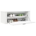 vidaXL Nástenný botník biely 100x35x38 cm spracované drevo