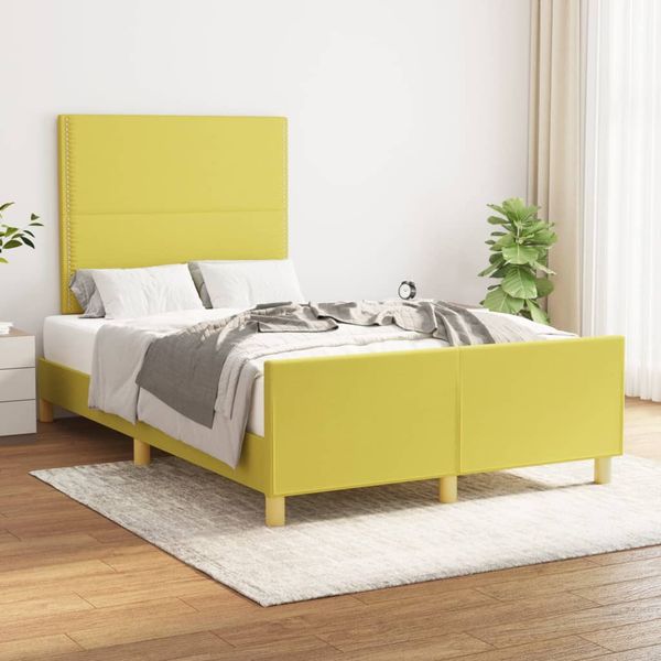 vidaXL Posteľ bez matraca zelená 120x200 cm látka
