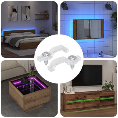 vidaXL LED páskové svorky Dĺžka 23,8 mm 2 pcs Priehľadná