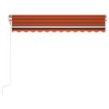 vidaXL Automatická markíza,LED a senzor vetra 350x250cm,oranžová/hnedá