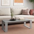 vidaXL Konferenčný stolík, sivý a sonoma 110x50x35cm, kompozitné drevo