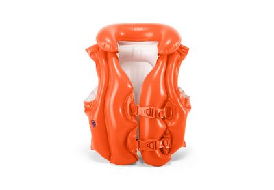 Nafukovacia vesta plávacia DELUXE oranžová 3-6 rokov