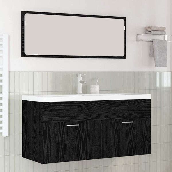 vidaXL Kúpeľňová skriňa Čierny dub 100 x 38,5 x 46 cm Kompozitné drevo