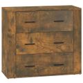 vidaXL Komoda dymový dub 80x33x70 cm spracované drevo