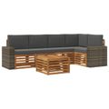 vidaXL Záhradná súprava gaučov 6 ks Prírodná a antracitová Polyester