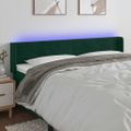 vidaXL Čelo postele s LED tmavozelené 203x16x78/88 cm zamat
