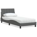 vidaXL Posteľ s matracom Hanko tmavosivá 90x200 cm látka
