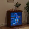 vidaXL Komoda s LED svetlami hnedý dub 60,5x37x67 cm