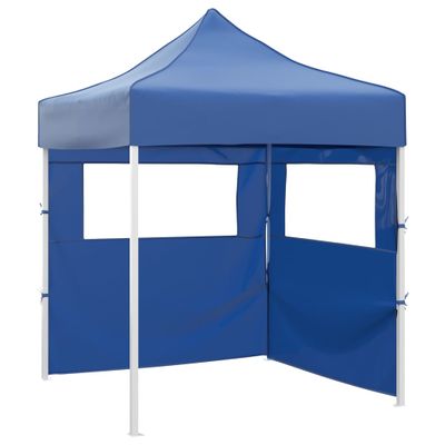 vidaXL Profesionálny skladací párty stan+2 steny 2x2 m, oceľ, modrý
