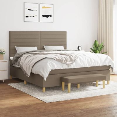vidaXL Posteľný rám boxspring s matracom sivohned 160x200 cm látka