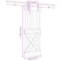 vidaXL Posuvné dvere NARVIK Prírodná a čierna 80 x 210 cm (213,5 cm)
