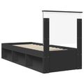 vidaXL Rám postele Čierna 75 x 190 cm Masívne borovicové drevo