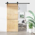 vidaXL Posuvné dvere Prírodná a čierna 85 x 210 cm