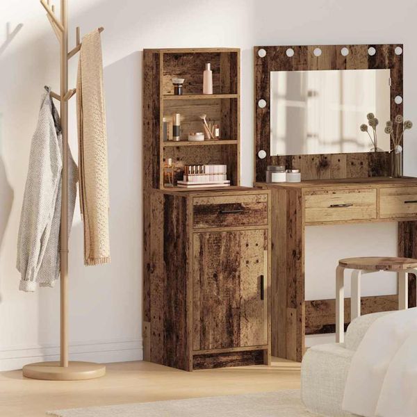 vidaXL Highboard Staré drevo 40 x 40,5 x 135 cm Kompozitné drevo