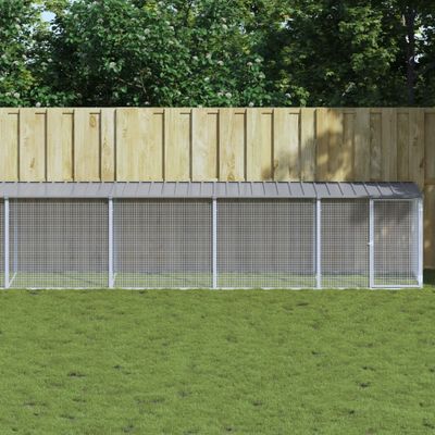 vidaXL Klietka pre kurčatá strecha bledosivá 803x98x90 cm poz. oceľ
