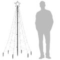 vidaXL Vianočný stromček s hrotom, 200 modrých LED 180 cm