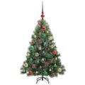 vidaXL Umelý vianočný stromček s 150 LED-i Zelená 120 cm PE a PVC