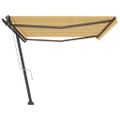 vidaXL Samostatne stojaca automatická markíza 500x350 cm žlto-biela