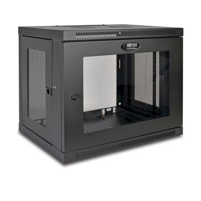 Skriňa SmartRack 9U, Mini Rack, Š = 600mm, Hĺb = 450mm, hĺbka pre prepínače, presklené dvere, na stenu