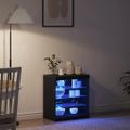 vidaXL LED komoda Čierny dub 60,5 x 37 x 67 cm Kompozitné drevo