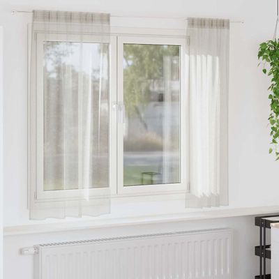 vidaXL Voile záclona so záclonami 2 pcs Krémová 175 x 140 cm Polyester
