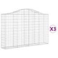 vidaXL Oblúkové gabionové koše 3 ks 200x30x120/140 cm pozink. železo