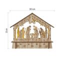 LED vianočný betlém drevený, 15 cm, 2x AA, vnútorne, teplá biela, časovač