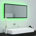 vidaXL LED kúpeľňové zrkadlo lesklé čierne 90x8,5x37 cm akryl